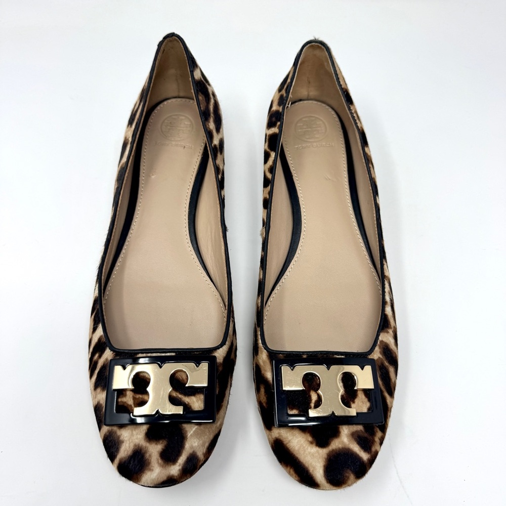 Tory Burch Gigi Calf Leopard Hair Block Heel Pumps - Picture 6 of 14